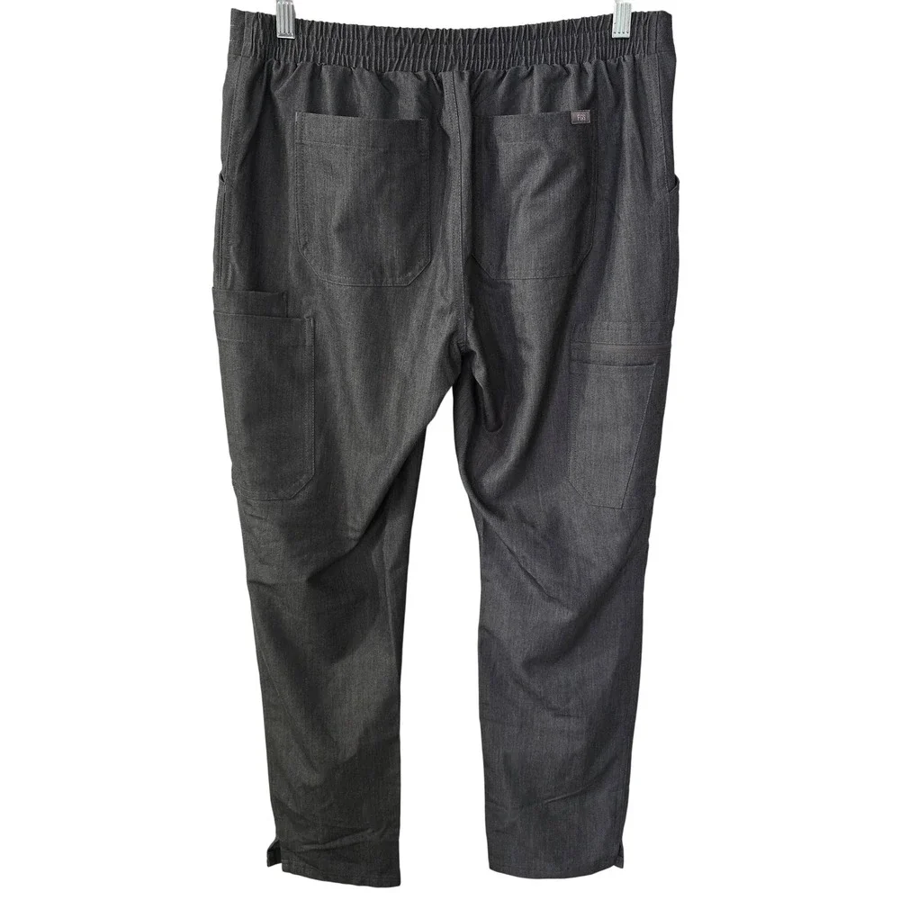 FIGS Technical Collection Scrub Pants Womens Medium Gray Cargo TW2000 Drawstring